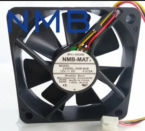 

2406GL-04W-B29 6015 60x60x15mm 60mm 12V 0.072A 3-wireServer Inverter cooling fan for NMB