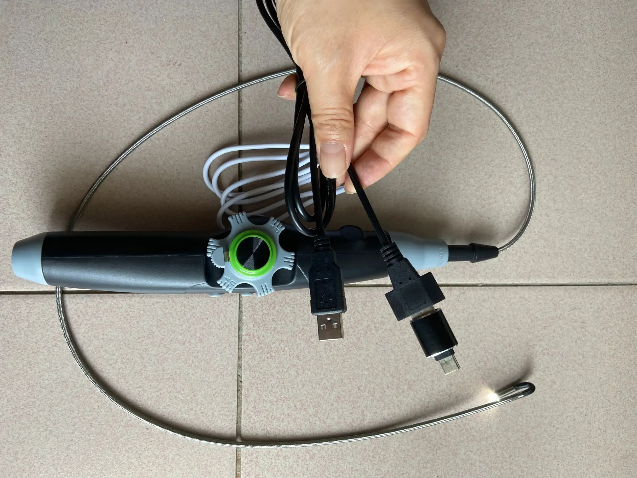 WIFI endoskopi kamera fleksibel Snaked USB Borescope 2 cara Articulation untuk Android PC IOS endoskopi tahan air IP67