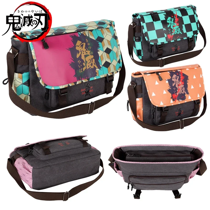 

Сумки на плечо Demon Slayer Tanjirou для мужчин и женщин, парусиновая сумка через плечо в стиле аниме Nezuko для девочек, большая вместительная сумка-мессенджер, подарки