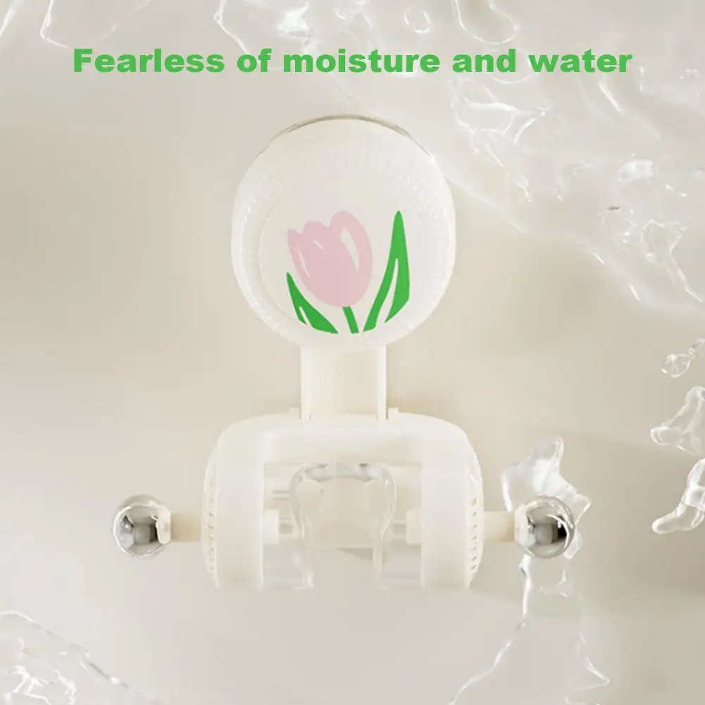 

Shower Bracket Wall-Mounted Handheld Shower Head Holder Tulips Decor Suction Cup Adjustable Wand Holder Bathroom Accessories