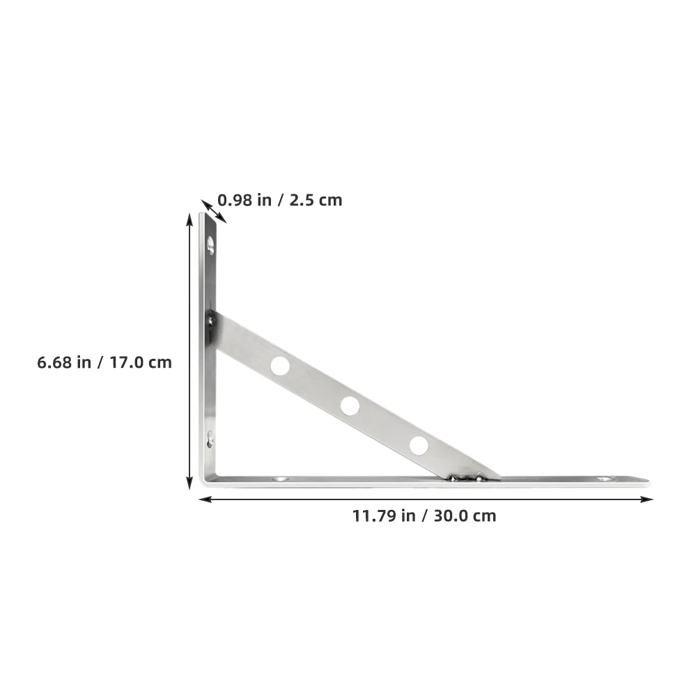 دعامة رف شديدة التحمل من الفولاذ المقاوم للصدأ، دعامة تثبيت على الحائط، دعامات ثلاثية القوائم لتخزين الأثاث، حامل مثلث متين