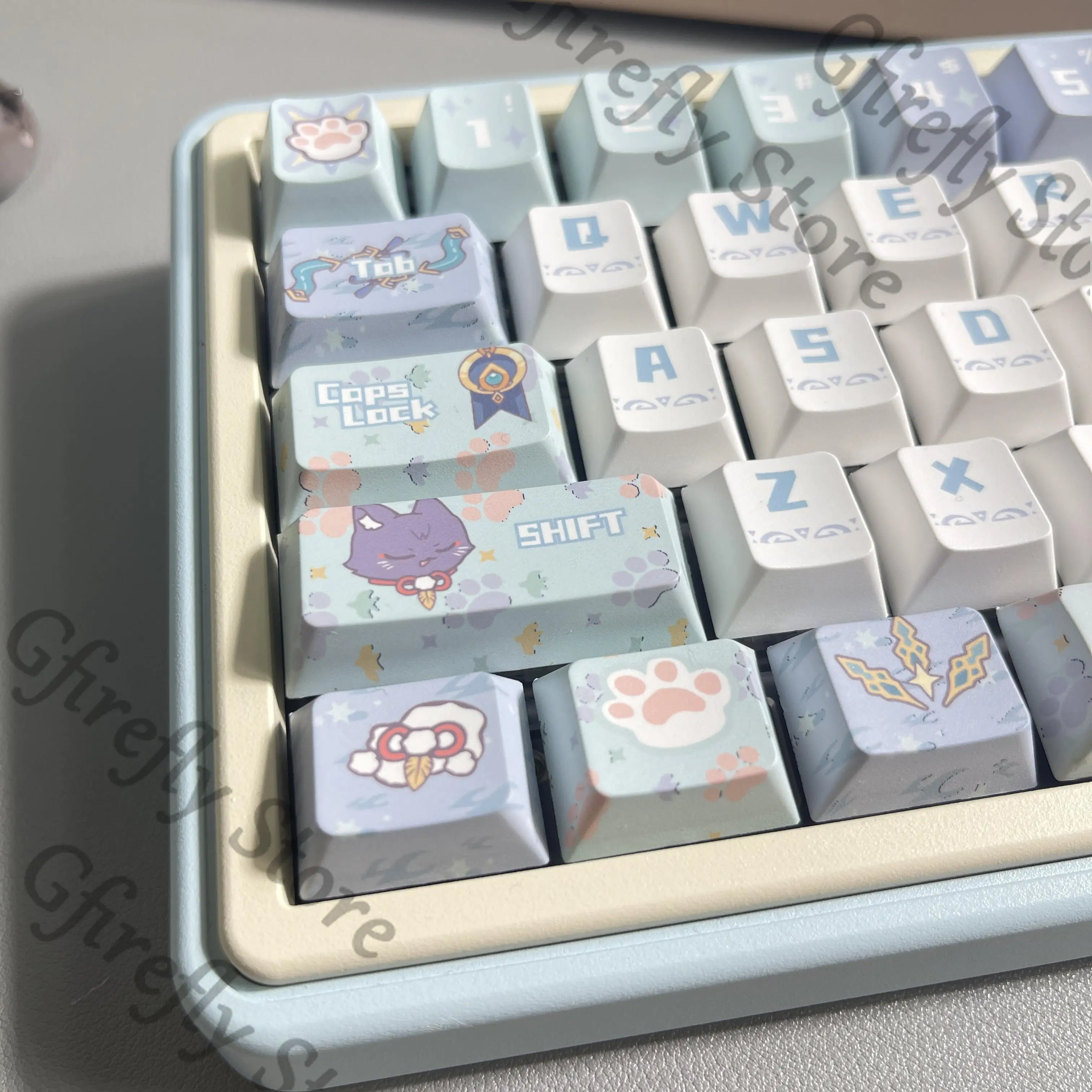 Balladeer Sigewinne Cosplay Keycaps Anime Resin Genshin Impact Mechanical Keyboard Computer Key Cap Collection Cute Hi75 Hi8