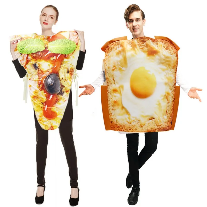 

Adults Family Costume Halloween Cosplay Funny Pizza Toast Sponge Carnival Outfit Christmas Carnival Party Unisex Fancy Dress