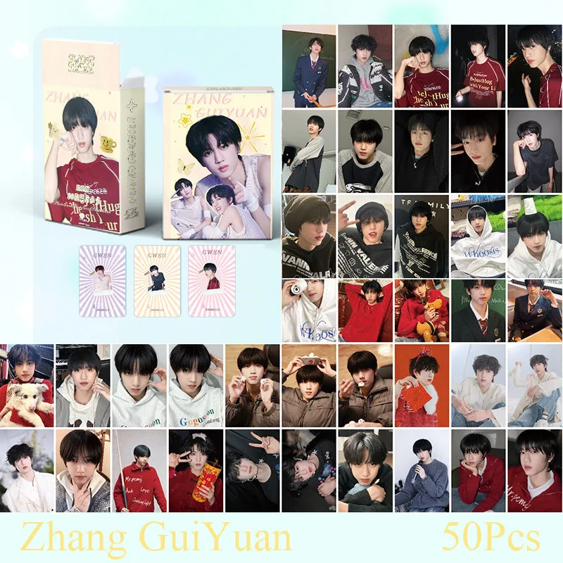 50 unids/set Zhang GuiYuan Yang BoWen Zuo QiHan tarjetas láser Lomo 4. a generación Traniee Wang LuJie Chen JunMing sesión fotográfica regalo para seguidores