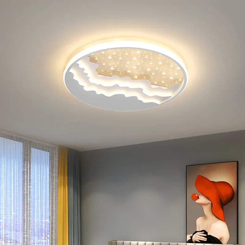 Imagem -02 - Sandyha-ultra-fino Circular Led Luzes de Teto Decoração para Casa Lâmpadas Lanternas Estudo Quarto Iluminação Moderno