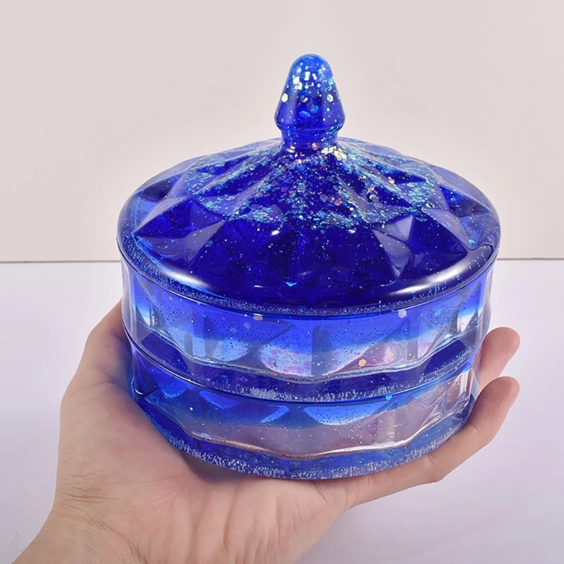 DIY Epoxy Crystal Round Multilayer Storage Box Mold Silicone Resin Mold for DIY Desktop Craft Jewelry Storage