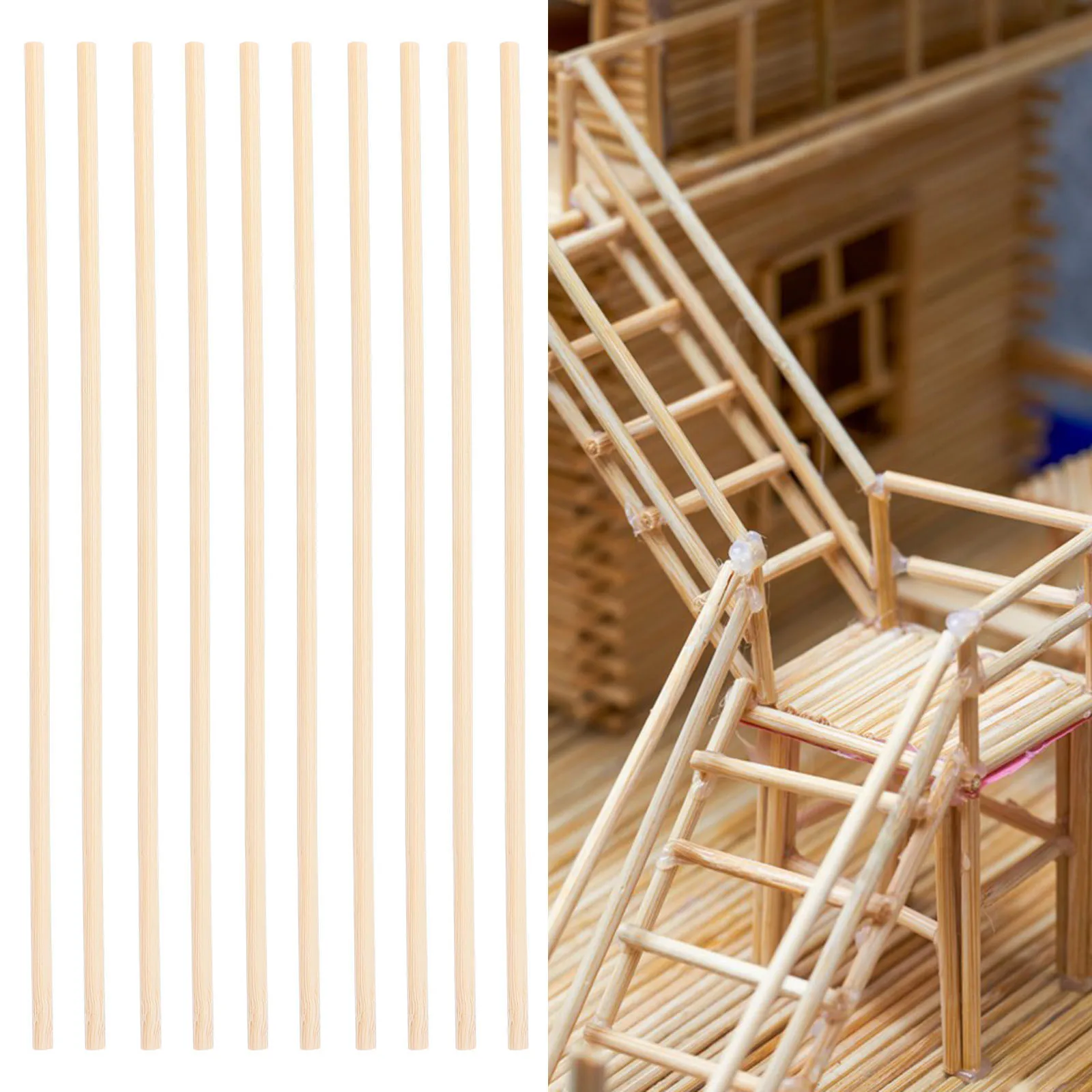 

50 Pcs 6mm Sticks Material Package Diy Crafting Supplies Crafting for Crafts Photo Props DIY Stick Bamboo Making Projects