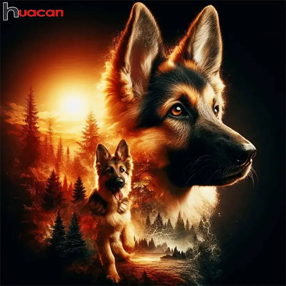 Huacan Diamant Malerei Tier Hund Neuheiten Diamant Mosaik Cartoon Mirroe Kunst Wohnkultur Diy Geschenk Strass Bilder