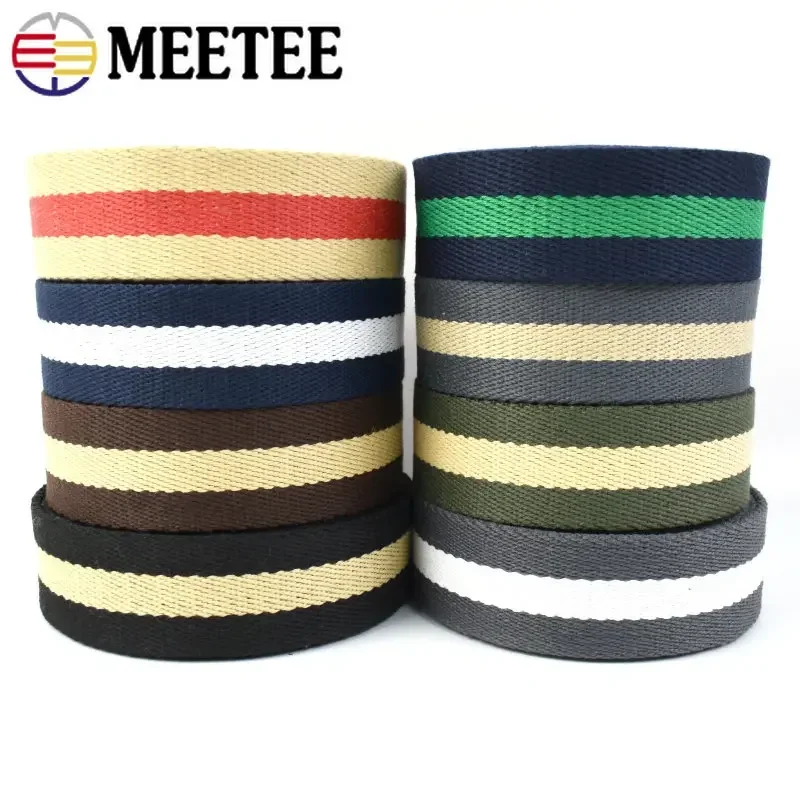 1/2/3/5M 38mm 2.5mm Thick Polyester Cotton Webbing Bag Straps Ribbon Band Belt Clothing Binding Tapes DIY Sewing Accessories