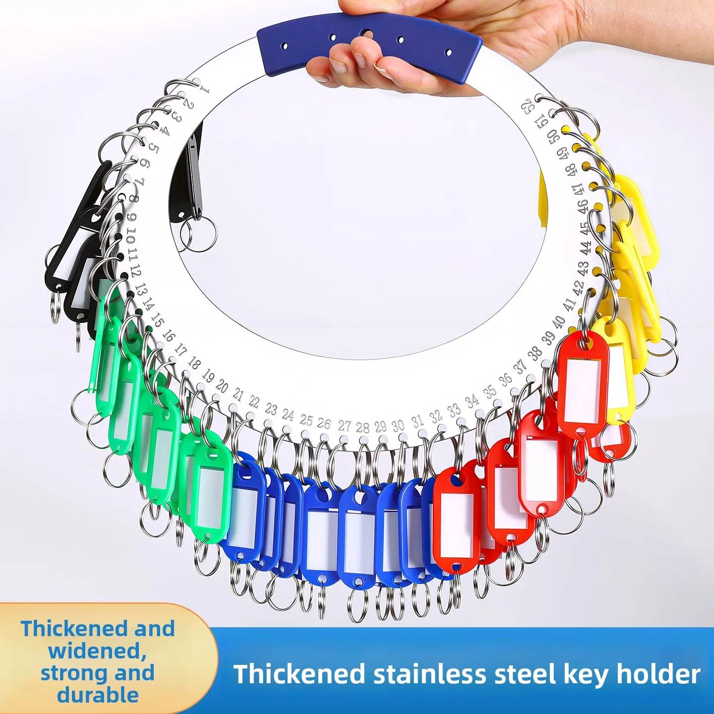 Thickened Stainless Steel Key Disk round Key Ring Management Storage Tagging Metal Key Holder Universal Customizable