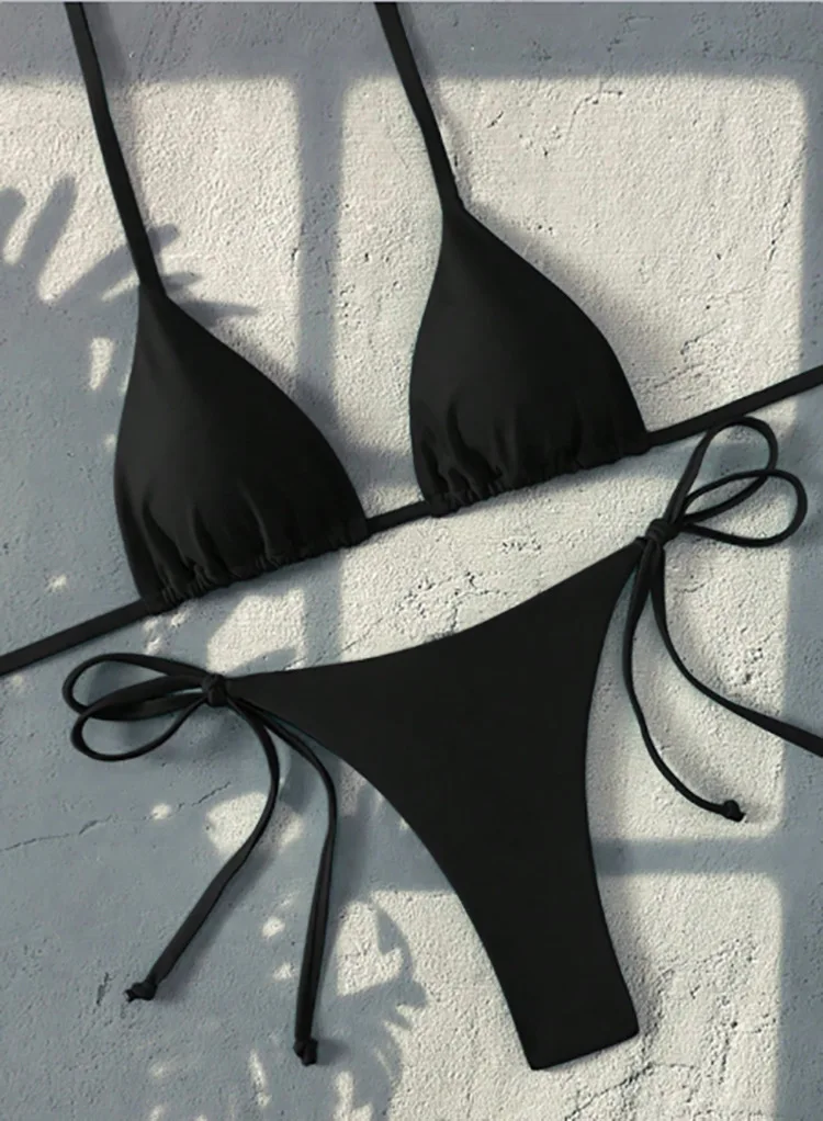 Costume da bagno estivo Set bikini da donna sexy con reggiseno imbottito push-up Perizoma Costume da bagno in due pezzi Costume da bagno da spiaggia Donna biquini