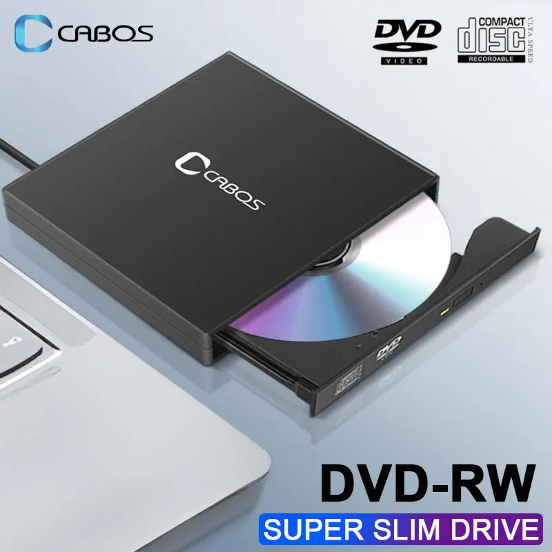 

External CD DVD Drive USB 2.0 Slim Protectable External CD-RW Drive for CD ROM Burner Compatible with Laptop Desktop PC Windows