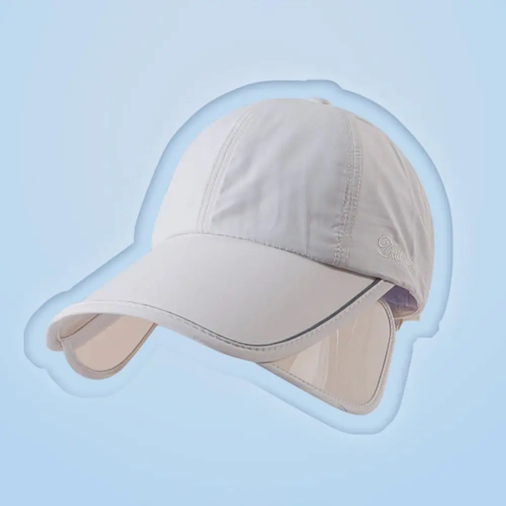 Wide Brim Sunscreen Baseball Hat Quick Dry UV Protection Retractable Sun Hat Reflective Strip Adjustable Visor Sun Visor Hat