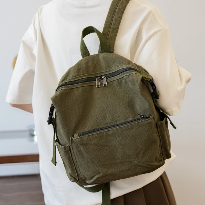 маленький рюкзак Canvas Women Small Backpack Vintage Feminina School Mini Backpack Women Bagpack Female Solid Girl mochilas