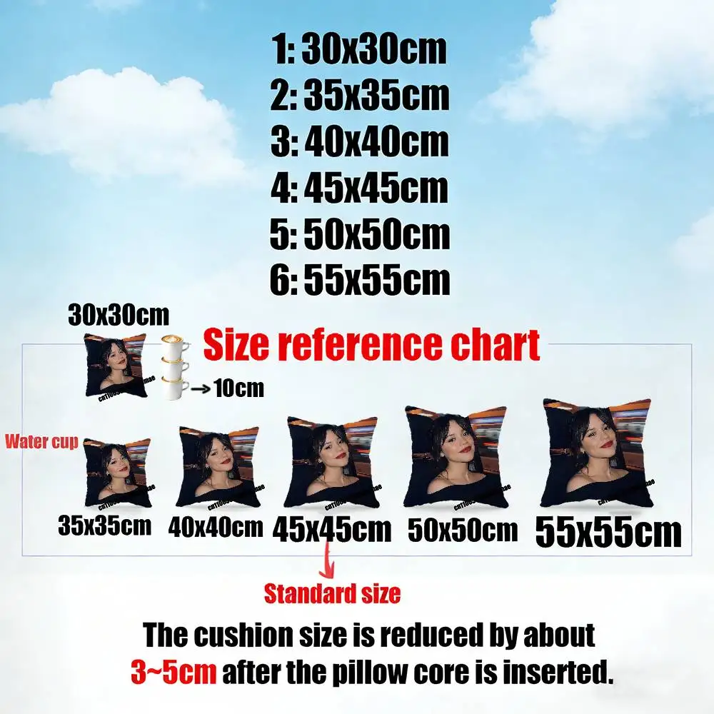 J-Jenna American Actress O-Ortega Throw Pillow Case 30x30cm Car Custom Square Pillowcase Pad Cushion Cover
