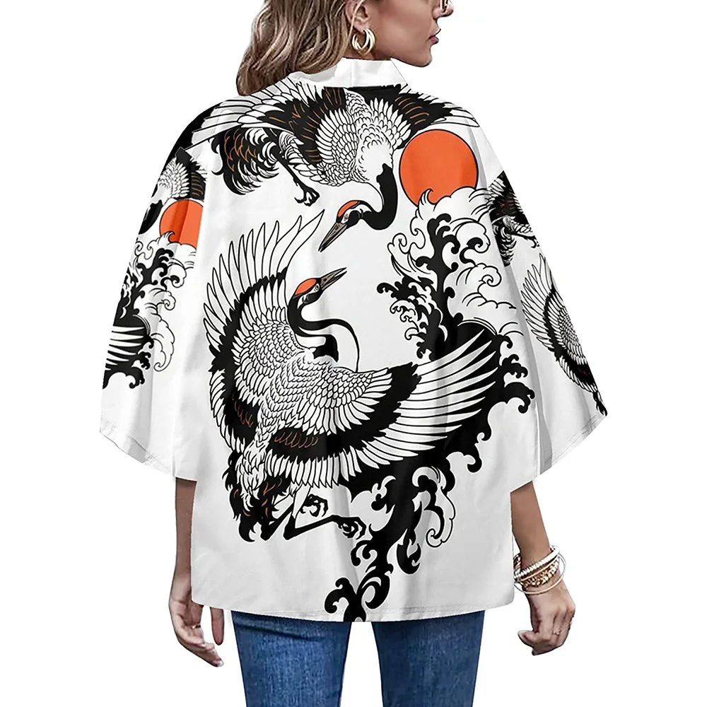 

Kimonos Woman 2024 Japanese Kimono Cardigan Cosplay Shirt Blouse For Women Japanese Yukata Female Summer Beach Clothing Spring