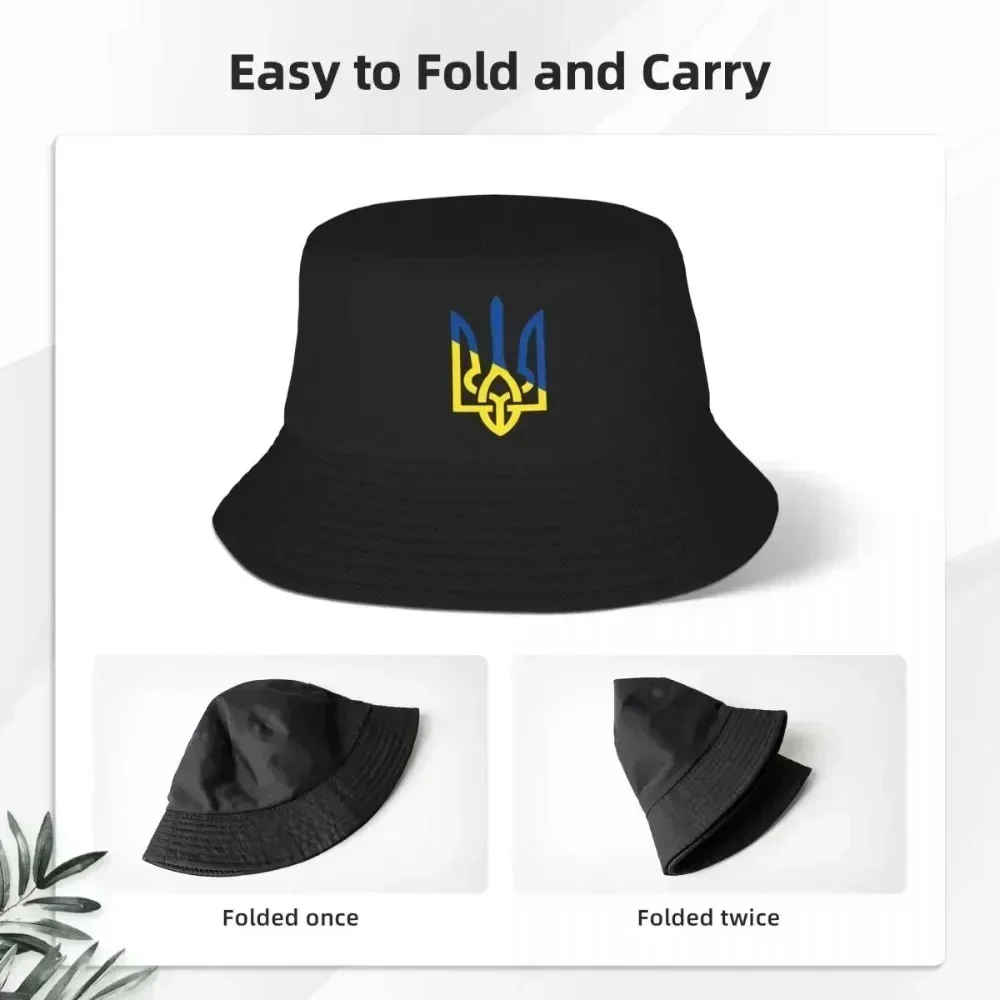 2026 Men Women Ukraine Flag Logo Bob Hats Merch Summer Beach Hatwear Vintage Bucket Hat Fishing Cap For Hiking