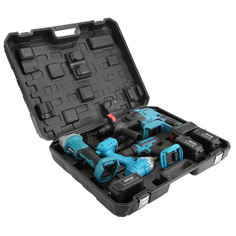 High Quality Portable Cordless Power Tool Set 21V Electric Impact Wrench Angle Grinder Hammer Drill Combo Kit ABS OEM