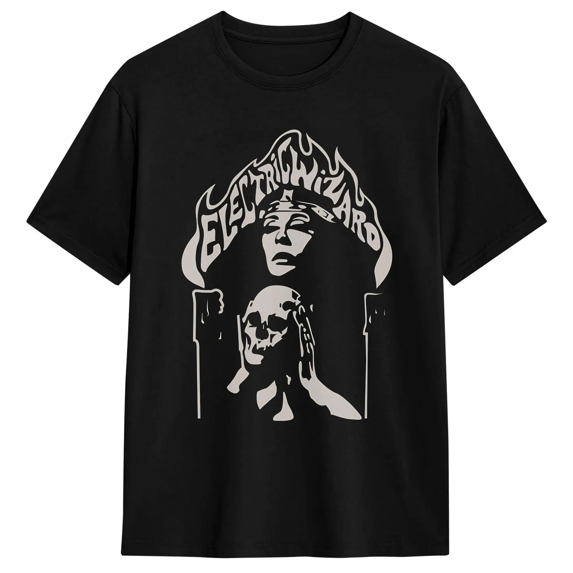 Electric Wizard 100% Cotton T-Shirt For Male Summer  Streetwear T Shirts O Neck Hip Hop Tees Oversized Design Tops