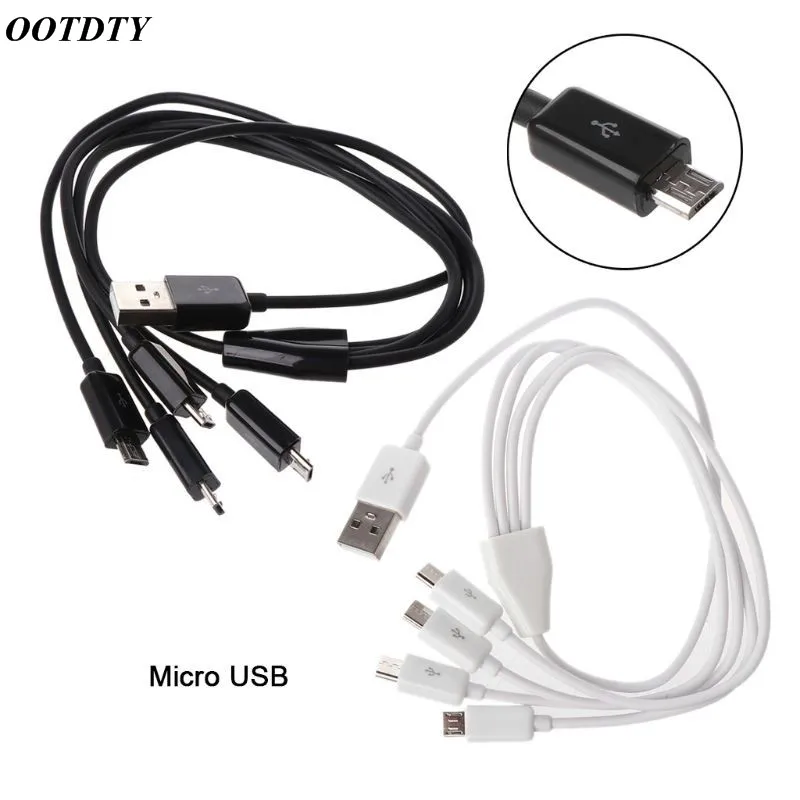 1pc Tragbare USB 2,0 Typ A Stecker Auf 4 Micro USB Männlichen Splitter Y Ladekabel für Samsung Xiaomi handy Tablet Power Bank