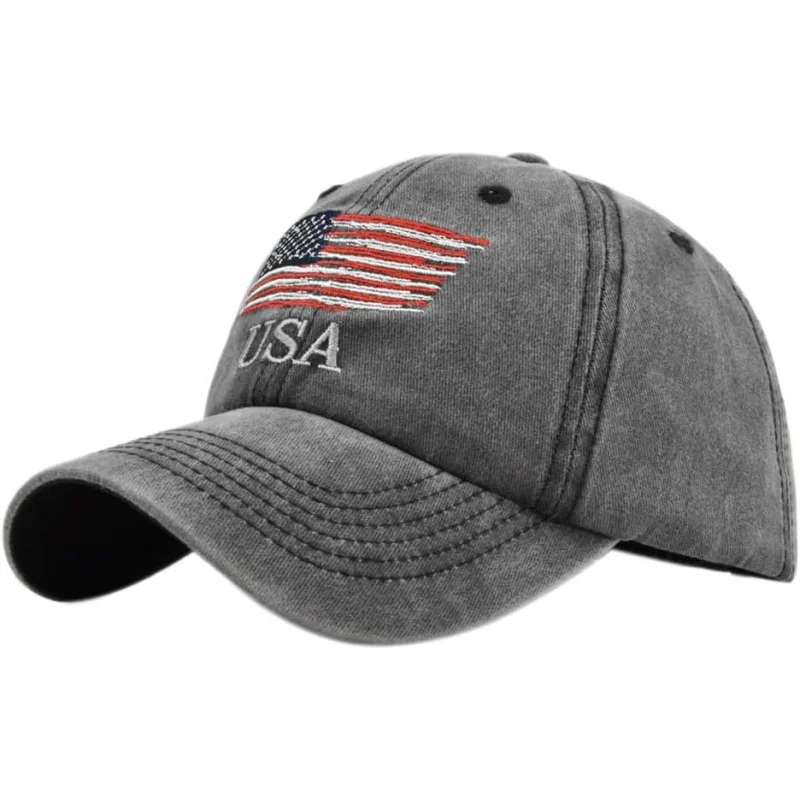 

American flag baseball cap tactical men's and women's casual fashion retro denim