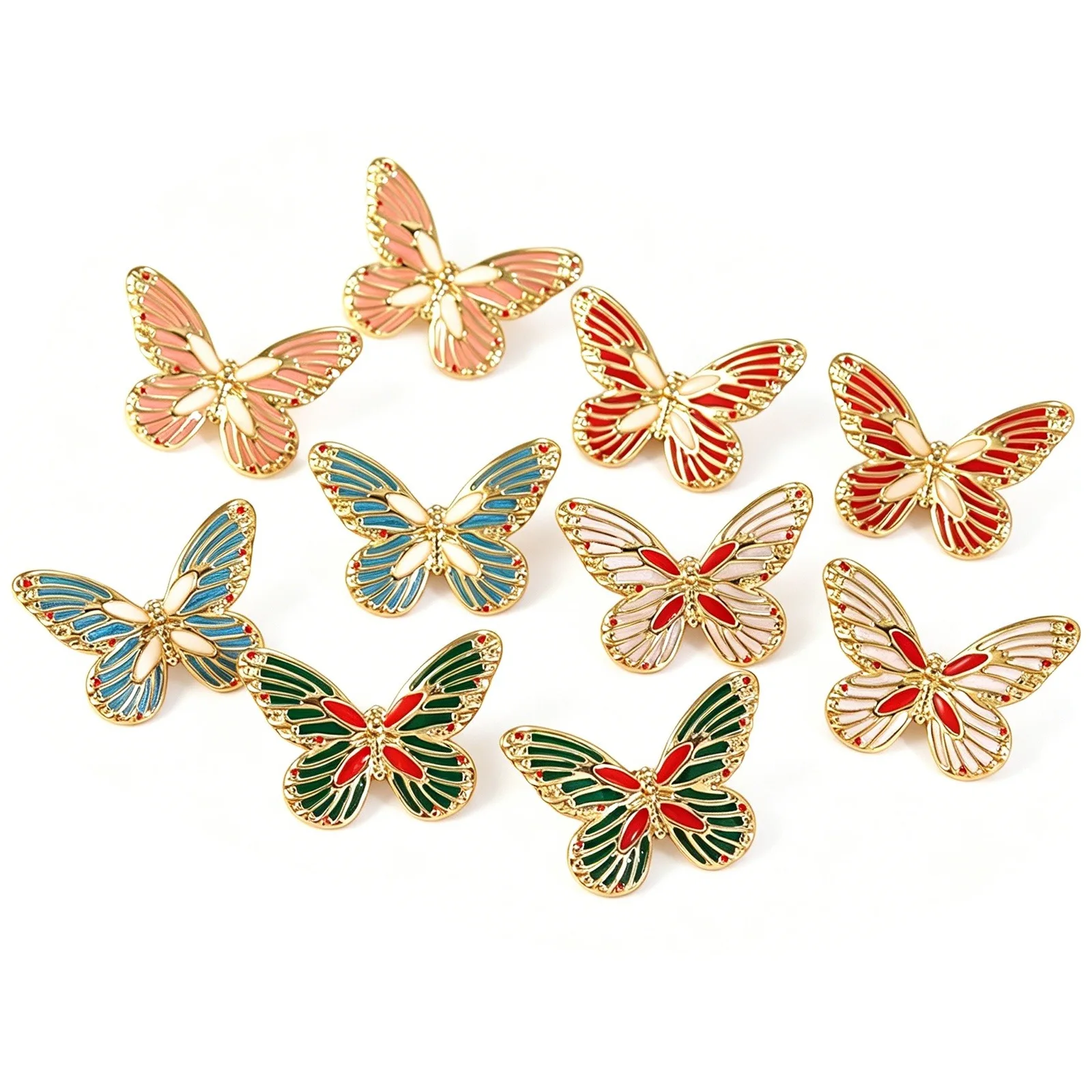 1Pair Vintage Stainless Steel Ear Post Stud Earrings Butterfly Animal Multicolor Glow In The Dark Luminous Earring Women Jewelry