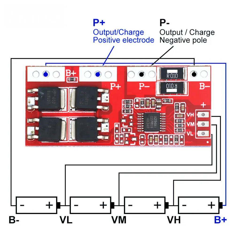 Smart Electronics 4S 30A High Current Li-ion Lithium Battery 18650 Charger Protection Board 14.4V 14.8V 16.8V Overcharge