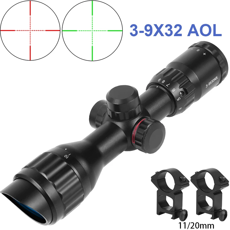 3-9x32 AOL Air Rifle Scope Telescopic Sight for Hunting Optics Tactical Riflescope Shotguns Airsoft Sights Shooting Accessories