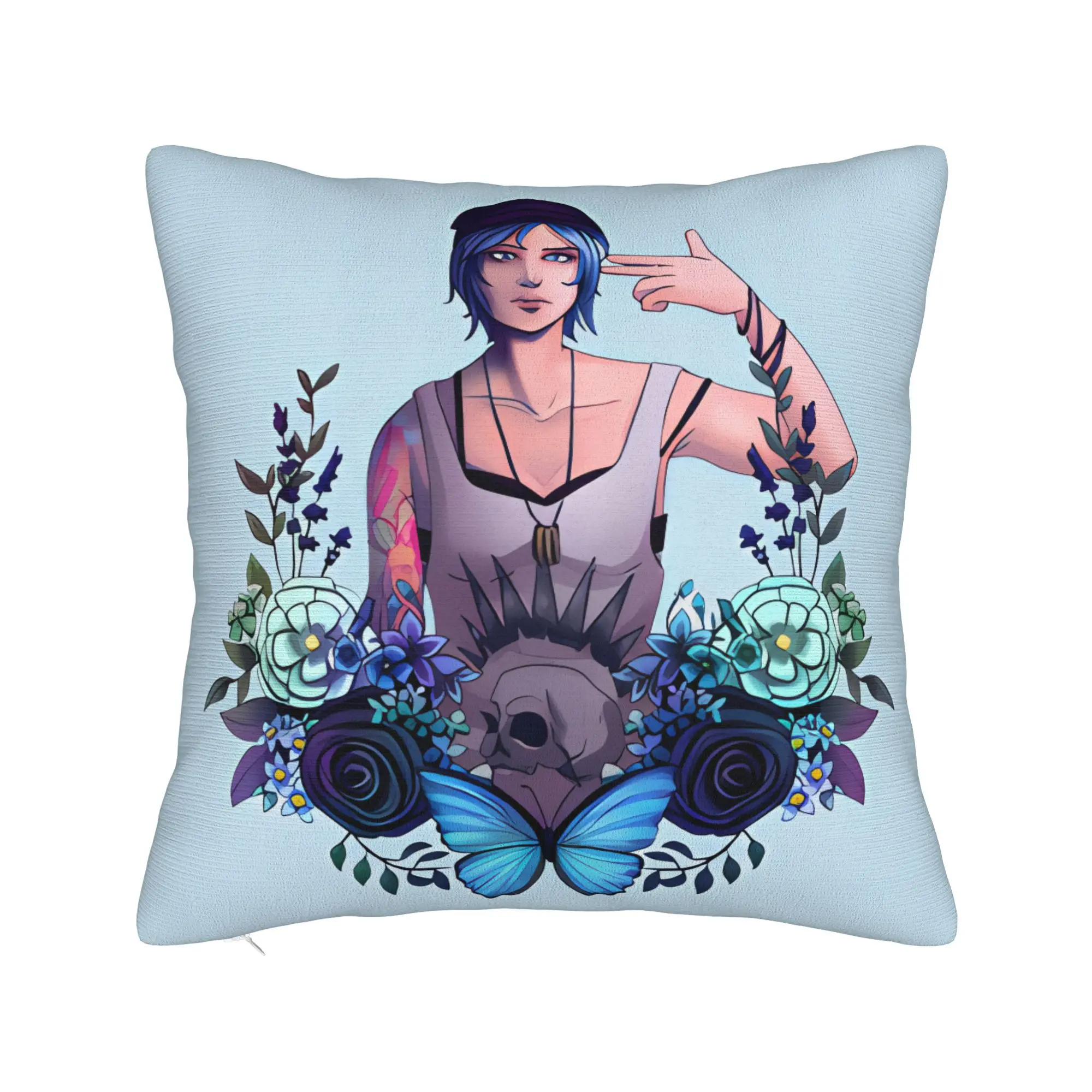 Life is Strange Chloe Finger Gun Pillow Cover  Cute Funny Pillow Case For Sofa Home Decoration Soft Pillowcases Birthday Gift