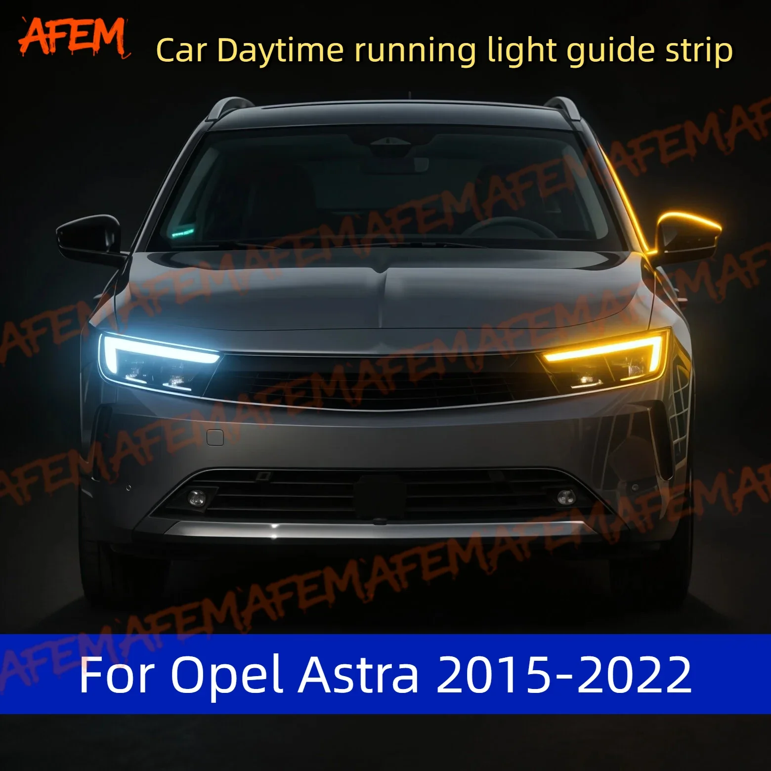 2pcs Car DRL Daytime Running Light Start Scan Style Sequential Flowing Turn Signal Light Ultra-Thin LED For Opel Astra 2015-2022