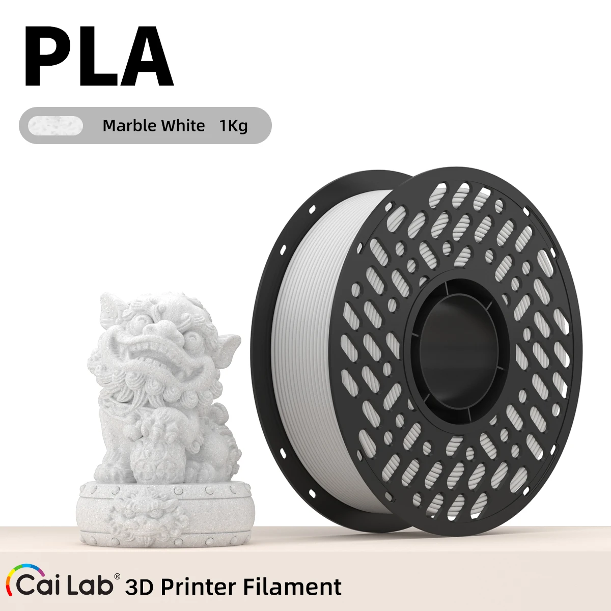 

CaiLab 1KG PLA 3D Printer Filament 1.75mm PLA+ for Bambu Lab Creality Ender Elegoo Most FDM 3D Print Materials Black White Grey