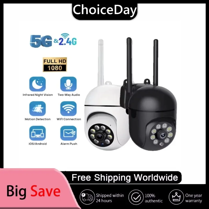 5G Wifi Video Surveillance Camera 5MP CCTV PTZ IP Camera Smart Human Tracking 4X Zoom Night Vision Full Color Outdoor Waterproof