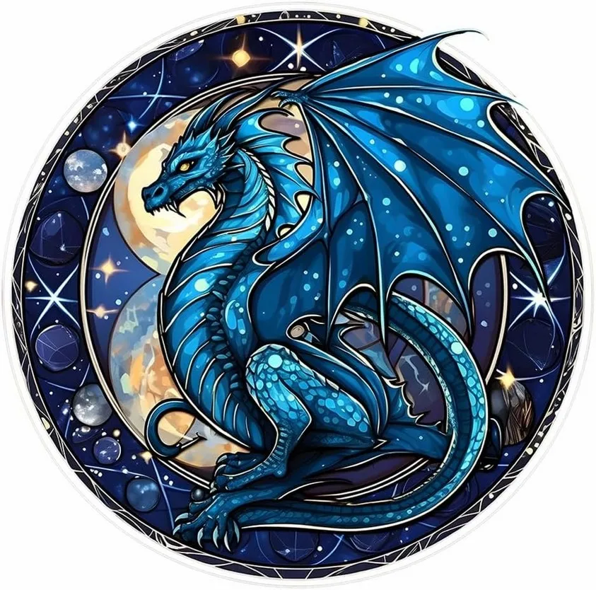 

Div 5D Дракон Пятно Стекло Звезда Луна Блестящая Полная Алмазная Картина Наборы для вышивки крестом Художественные животные Темы 3D краска алмазами