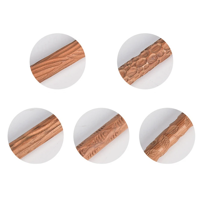 10 Pcs Pottery Tools Wood Hand Rollers,For Clay Stamp Pattern/Roller Pattern,Ceramic Tools,Arcilla Polimerica Dab Tool