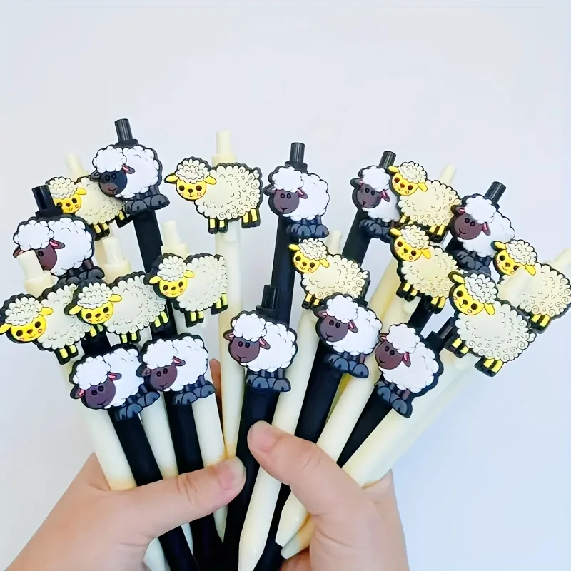 

12/20 шт. дизайнерская шариковая ручка в форме овцы, шариковая ручка серии фермерских овец, подходит для обучения, подарочные канцелярские принадлежности