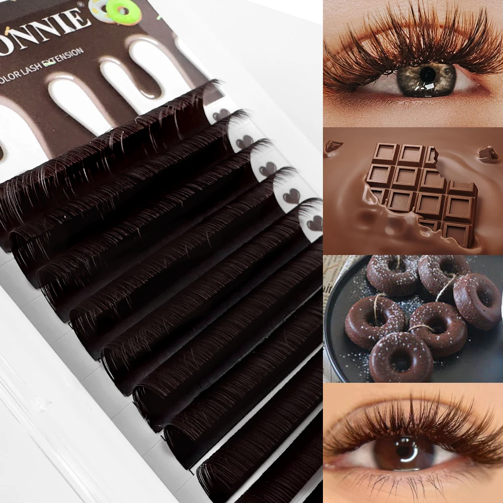 Abonnie L M Curl Brown Klassische Einzelwimpern Russische Volumenwimpern