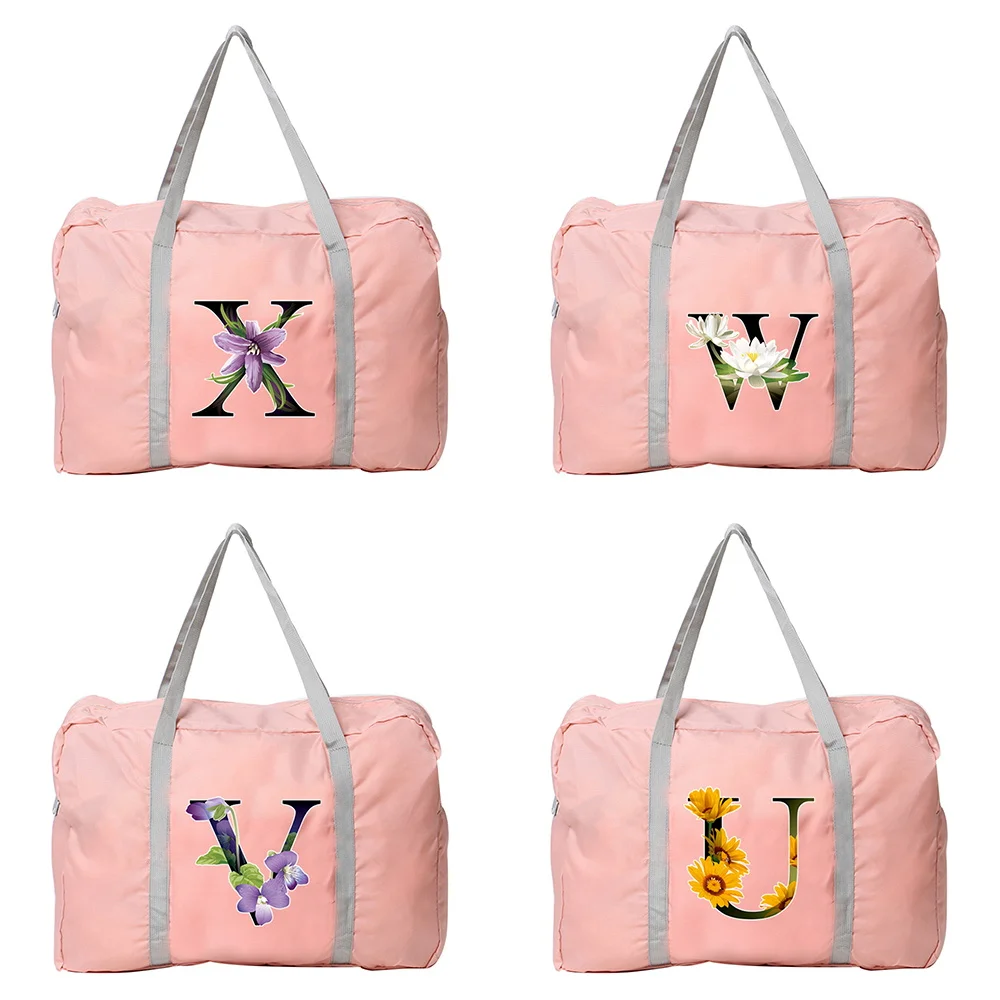 

Travel Handbag Portable Foldable Travel Duffel Bag Luggage Check-in Organizer Large Capacity Flower Color Printing Series