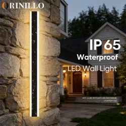 Wodoodporny, długi na zewnątrz lampa ścienna LED IP65 balkon dekoracja ganku oświetlenie zewnętrzne 110V 220V
