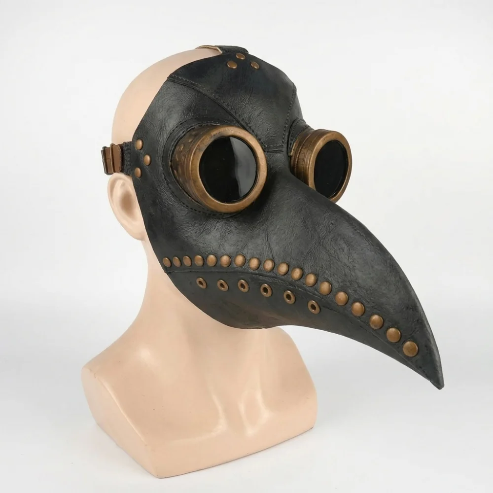 

Medieval Steampunk Plague Doctor Mask PU Leather Bird Beak Face Halloween Cosplay Prop Gothic Masquerade Party Wholesale