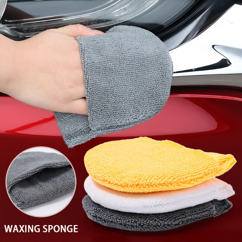 Soft Microfiber Car Waxing Aplicador Mitts, Esponja De Polimento, Finger Wax, Espuma De Lavagem Pad, Auto Detalhando Ferramentas De Limpeza, 6 Pcs,