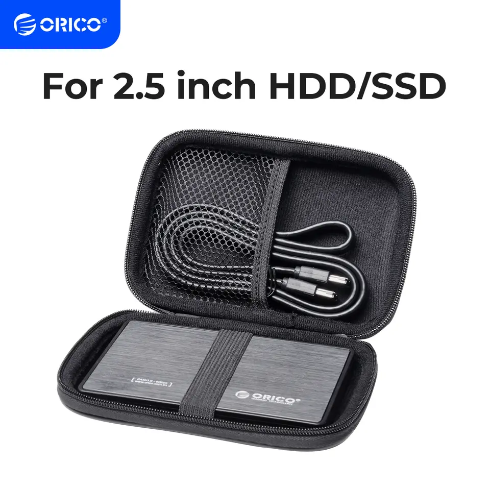 حقيبة حماية ORICO 2.5 لقرص صلب محمول HDD لقرص صلب خارجي 2.5 بوصة/سماعة أذن/قرص U - أسود