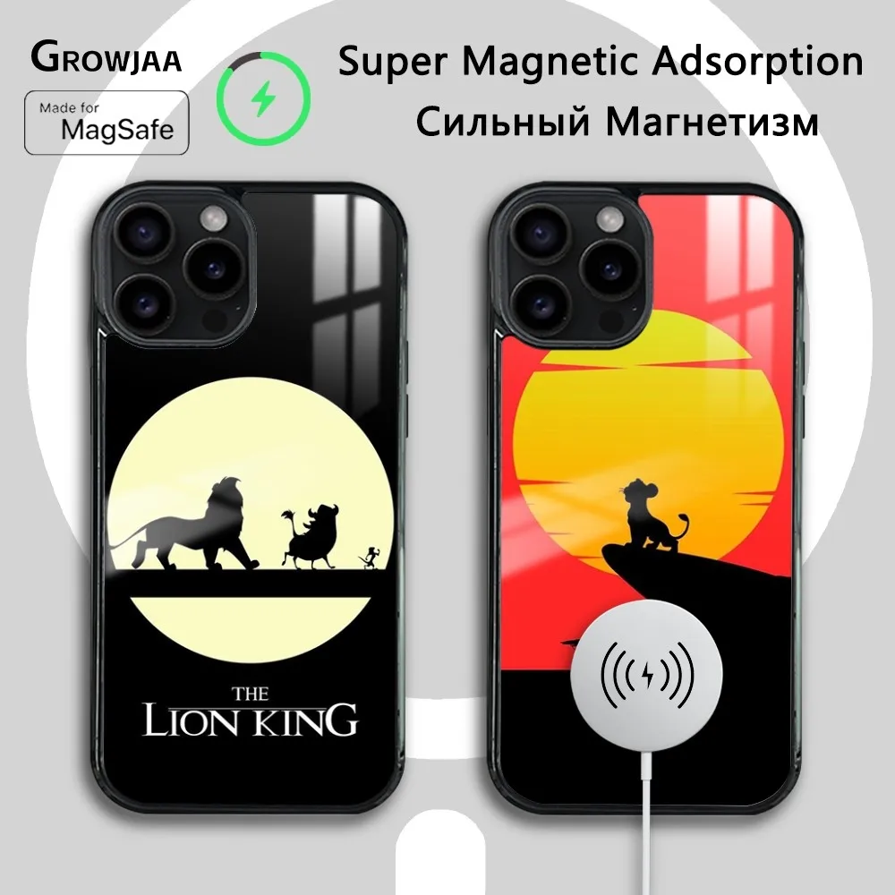 

The lion king Phone Case For iPhone 16 15 14 13 12 11 Pro Max Plus Mini New Magsafe Mirror Wireless Magnetic Cover