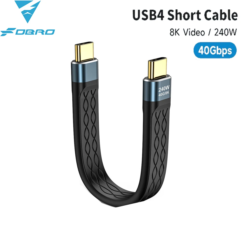 40Gbps USB 4.0 Data Cable 8K 60Hz Type C to USB C Short Cable 240W Full Function PD 3.1 48V/5A for Thunderbolt 4 iPhone 15 Pro