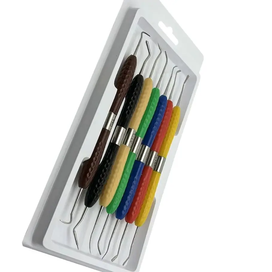 7 Piece Double Head Dental Composite Resin Filling Spatula Set for Aesthetic and Restorative Dentistry
