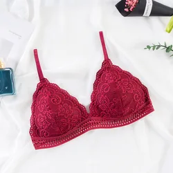 Sexy Floral Lace Bralette Sexy Bras For Women Lace Bra Female Underwear Soft Intimates Deep V Brassiere Lingerie Push Up Bra