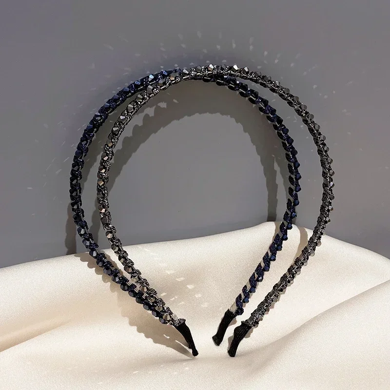 Fashion Crystal Bezel Headwear Women Headband Girls Vintage Hair Bands Hairband Hoop for Wedding Party Hair Accessories