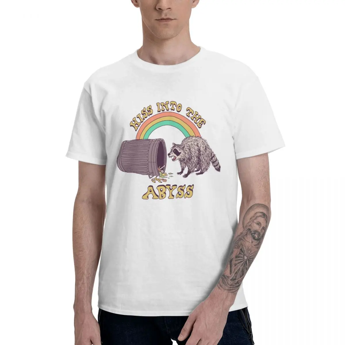 Fashion Hiss Into The Abyss T Shirts Pure Cotton Crewneck Male T Shirt Short Sleeve Oversized Casual Tees Clothes Summer