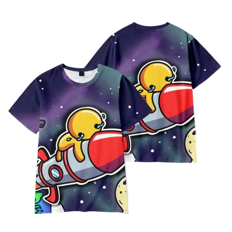 Nieuw Wobbly Life T-shirt met bedrukt shirt met ronde hals en korte mouwen Geschikt voor kleding Jongens Meisjes Dagelijkse benodigdheden