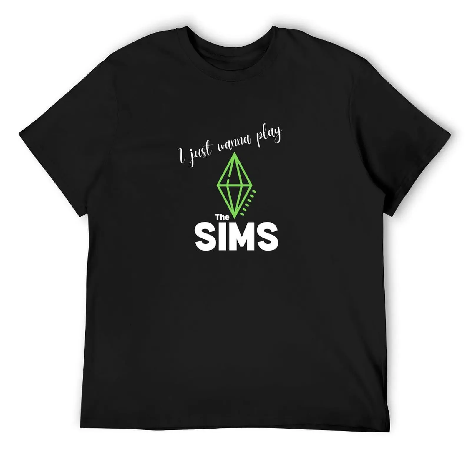 

Футболка I Just Wanna Play The Sims, винтажная футболка с рисунком, летняя одежда, мужская одежда