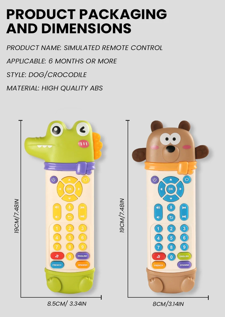 Simulazione infantile TV Giocattoli telecomandati con musica e luce Giocattolo musicale per bambini Giocattoli sensoriali per bambini a distanza per bambini per 1 2 3 anni